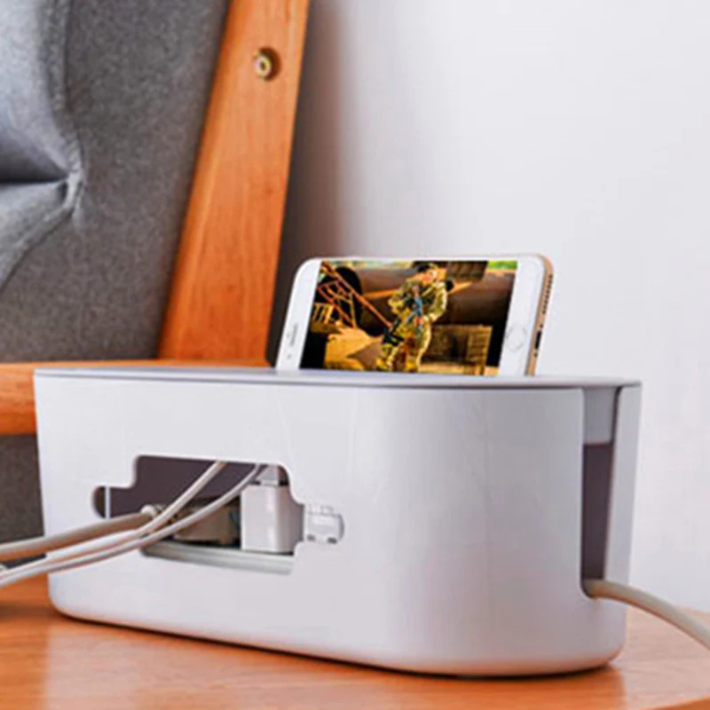 

Multi-Functional Cable Socket Box Line Storage Box USB Extension Cord Storage Clean and Neat Power Strip Box H88F