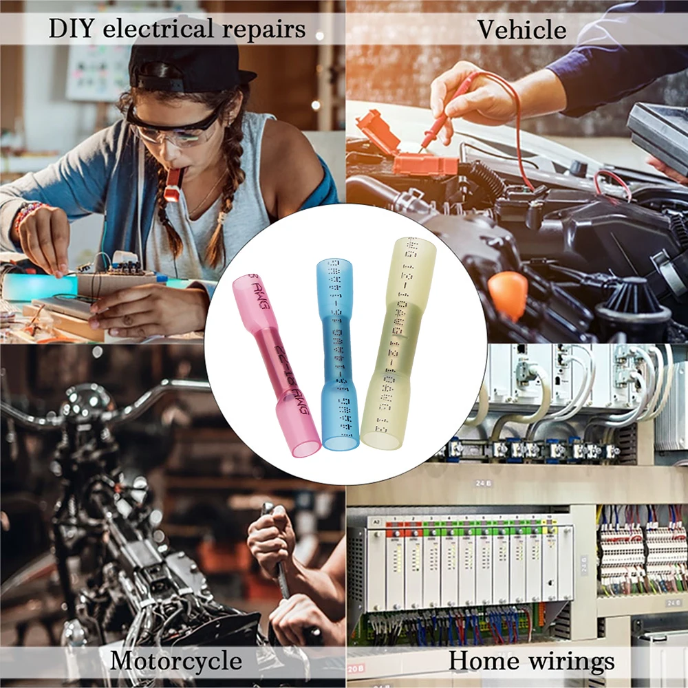 

200/640PCS Heat Shrink Connectors butt Electrical Wire Connectors Sleeve Terminals Insulated Waterproof Wire Soldered Terminals