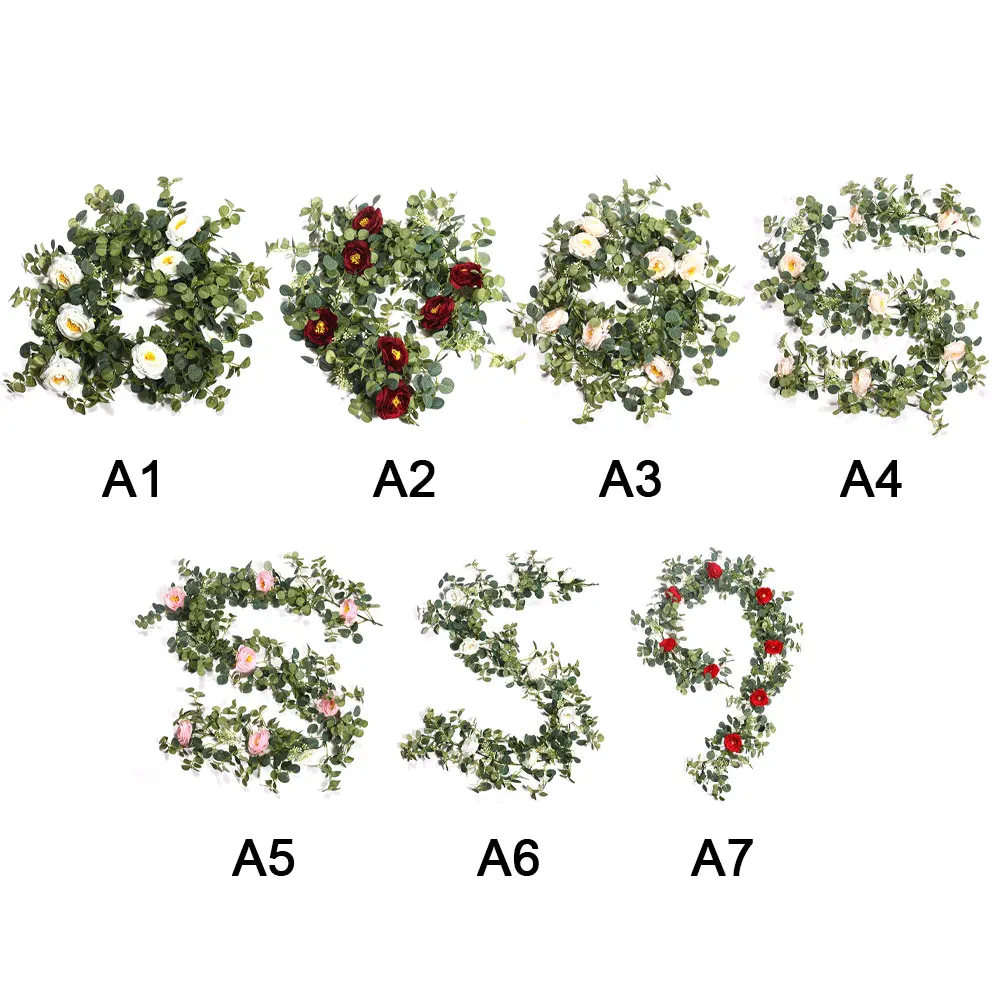 

Artificial rose vine hanging flowers for wall decoration rattan fake plants leaves garland romantic wedding home decoration M12
