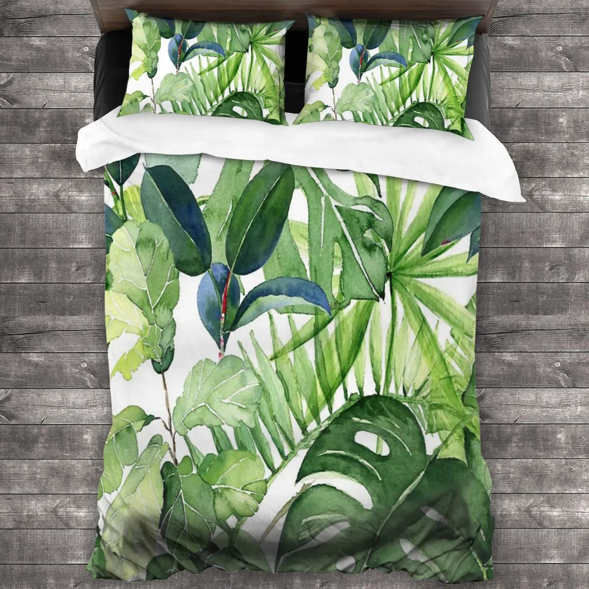 

Green Tropical Leaves Lush Jungle Linens Bedspread Bedding Set Duvet Cover Pillowcase Double Quilt Bed Linen 2X Sp