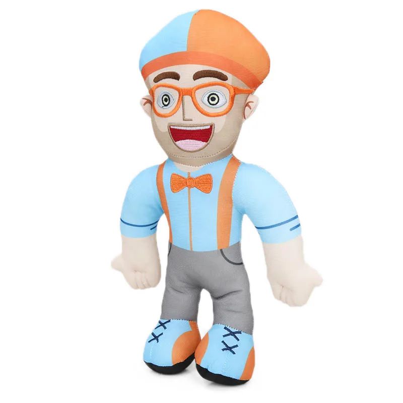 Blippi Plush Baby Toys 12.6inch Soft Stuffed Educational Dolls for Toddlers Blippi Hat Cosplay Prop Baby Gift Plushie