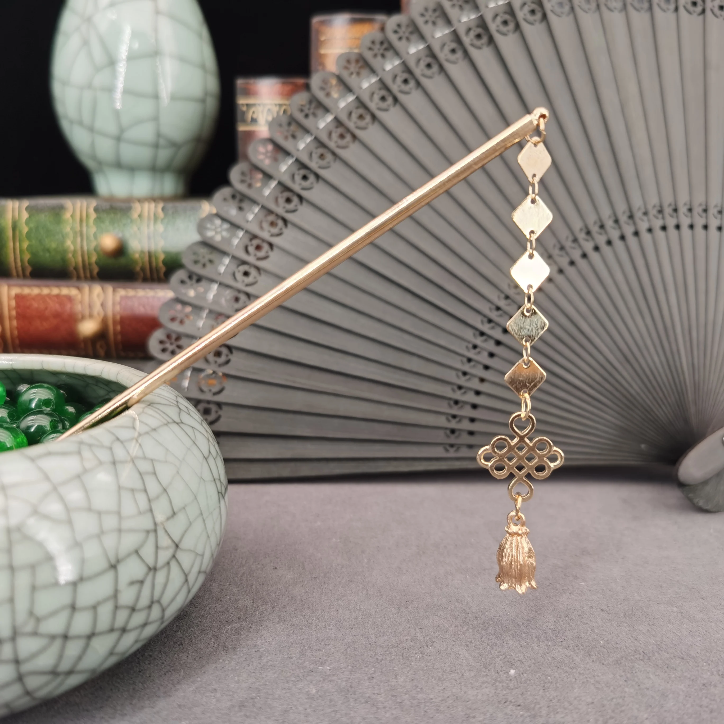 Металлические шпильки для волос с имитацией жемчуга традиционные китайские