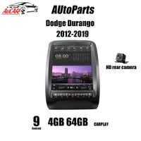 kukuz car radio for dodge durango 2012 2019 12 1 tesla style android 9 0 car dvd multimedia player gps navigation stereo ips