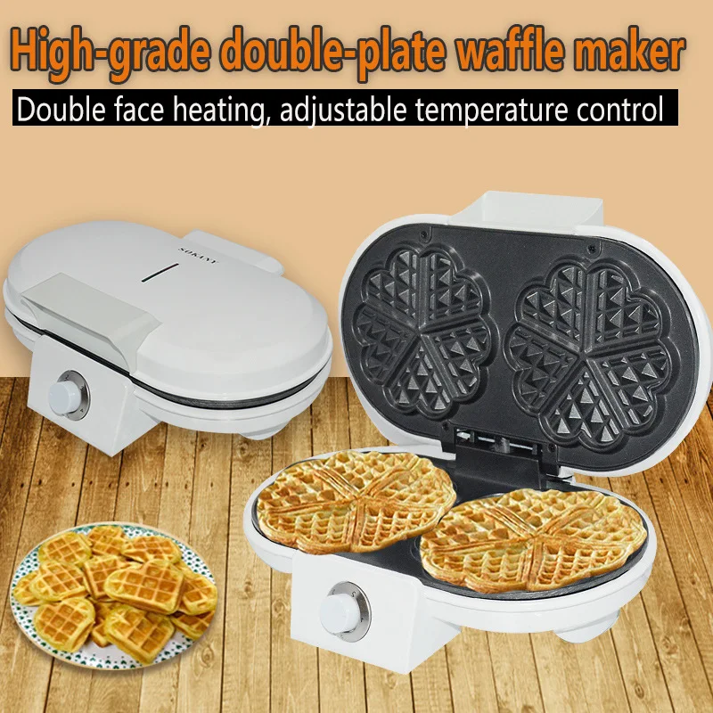 

Double plate multifunctional household stainless steel muffin maker waffle maker adjust temperature control