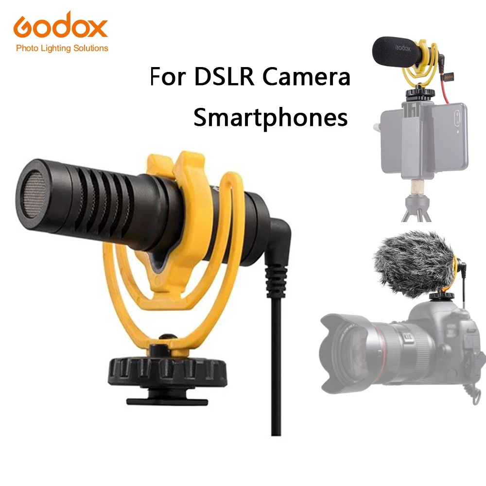 

Godox VD-Mic Shotgun Video Microphone Universal Recording Microphone Mic for DSLR Camera iPhone Android Smartphones Mac Tablet