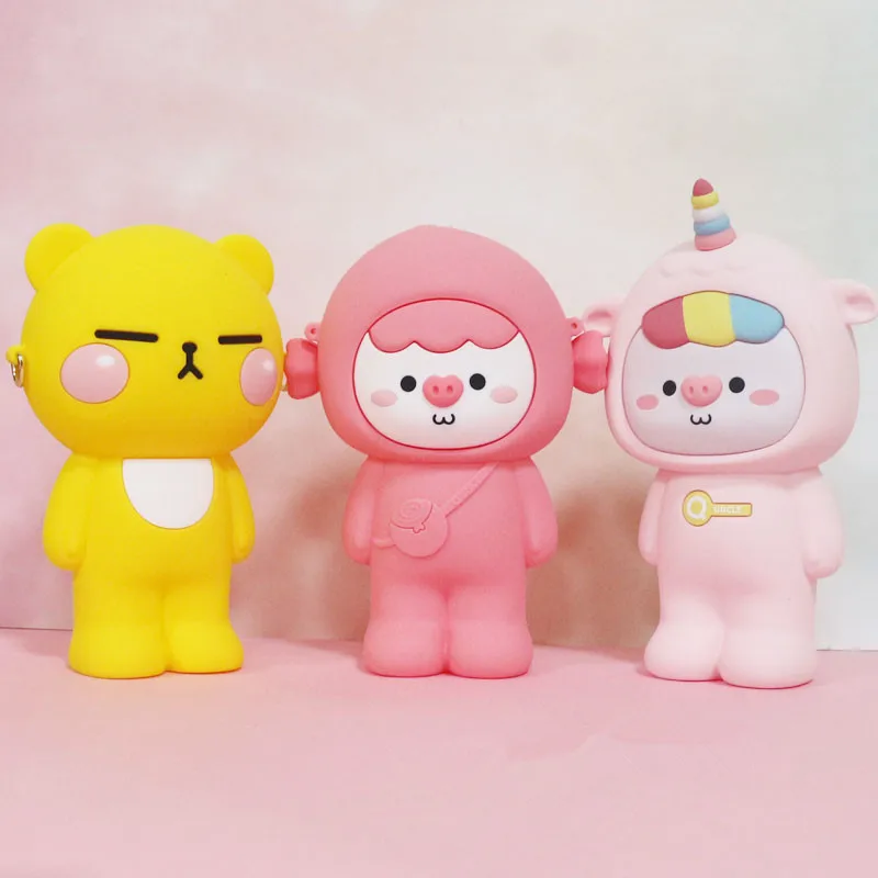 Корейский мультяшный медведь силикагелевые косметички мягкий женский