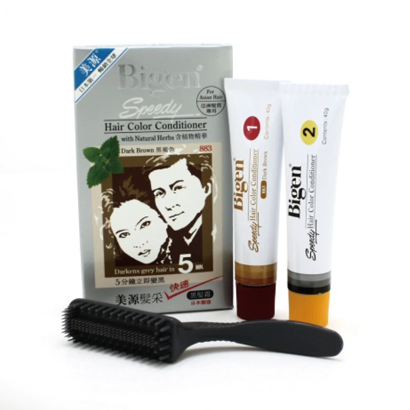 Кондиционер для окрашивания волос Bigen с натуральными травами темно коричневый