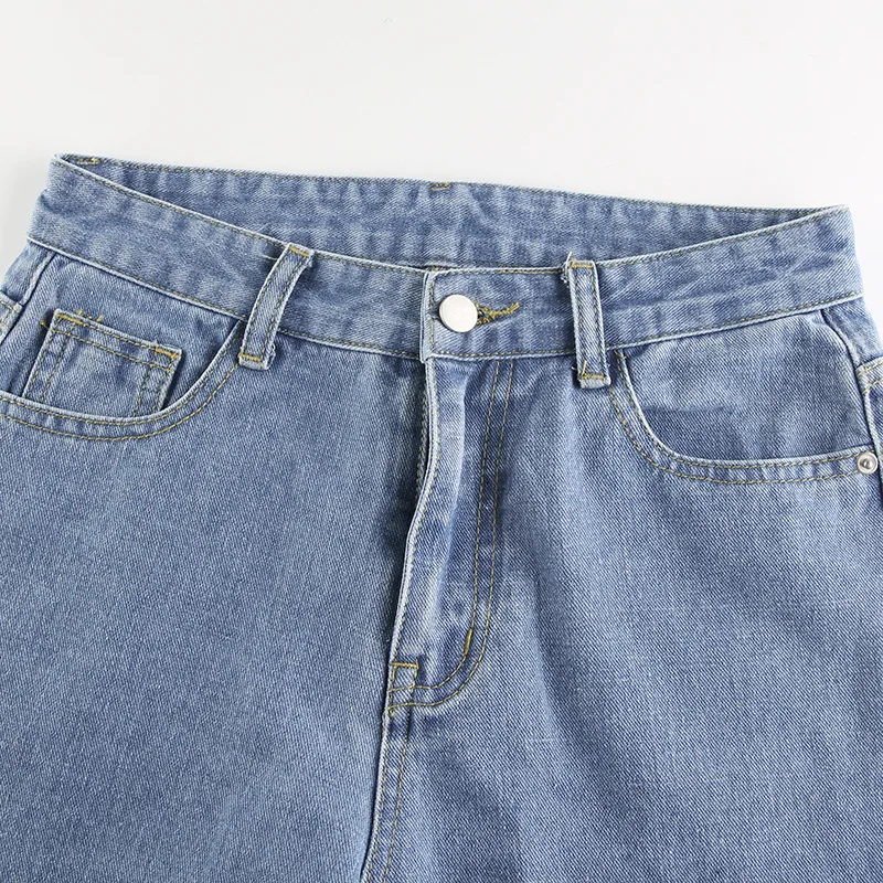 

Tie Dye Streetwear Fashion Long Jeans Straight Pants 90s Vintage Buttons Fly Cargo Denim Pants Women High Waist Trousers