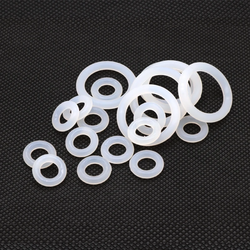 

50pcs VMQ O Ring Seal Gasket Thickness CS 4mm OD 15 ~ 75mm Silicone Rubber Insulated Waterproof Washer Round Shape White Nontoxi