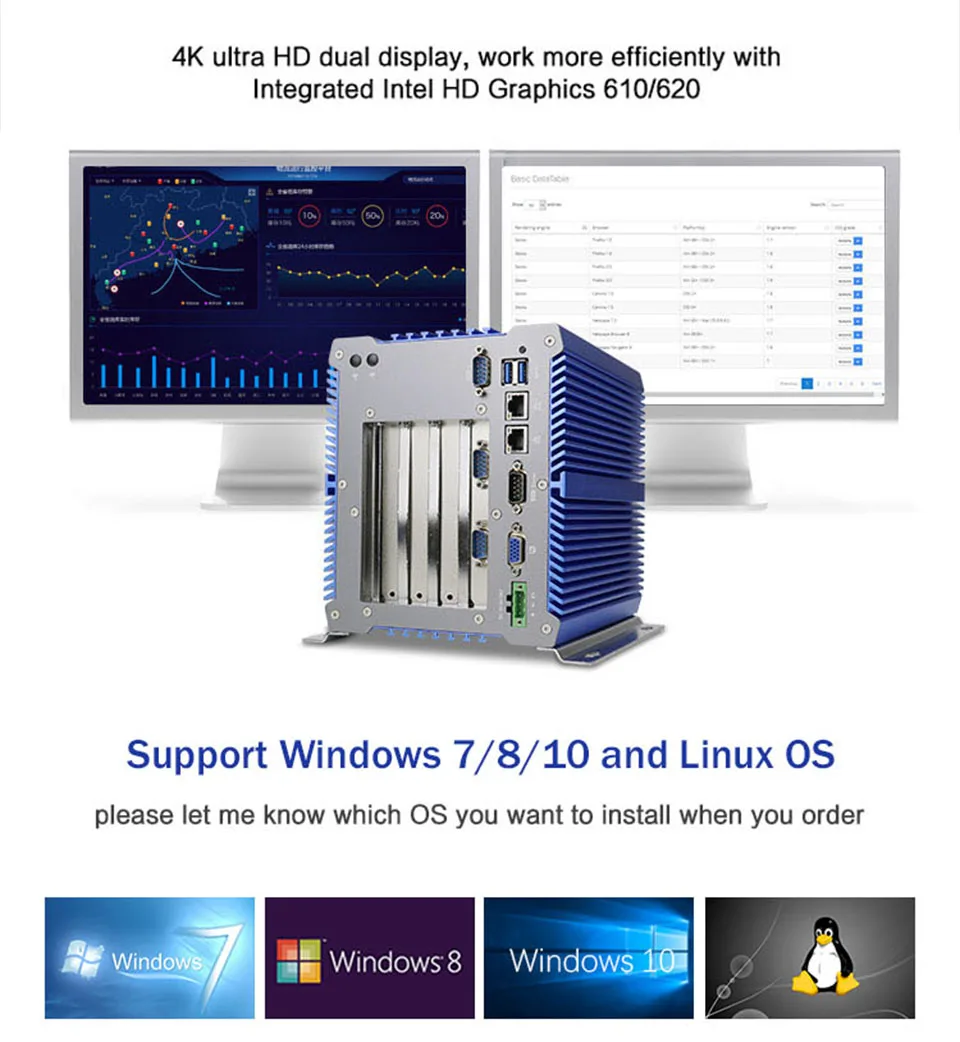 Minisys прочный промышленный встроенный в корпус ПК процессор Intel Celeron 3865u Dual Lan Mini ITX безвентиляторная Поддержка компьютера 3* PCI 1* PCIE