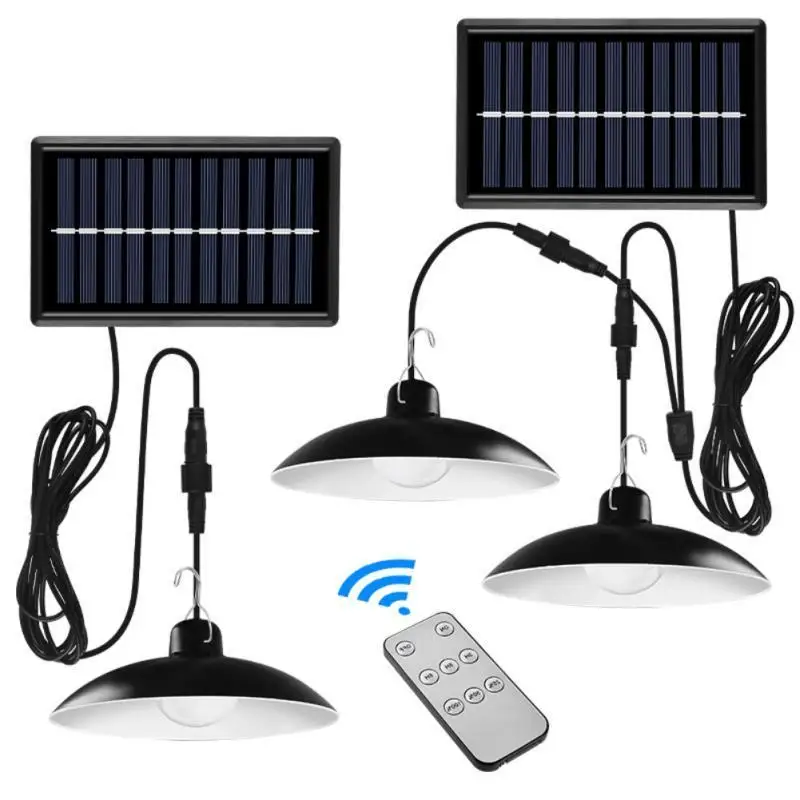 

Уличный светодиодный светильник на солнечной батарее, двойная/одинарная головка, уличный комнатный подвесной светильник для кемпинга, сада, водонепроницаемое украшение