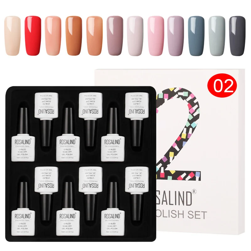 

12 Pcs Soak-off UV Gel Polish Kit Non Toxic UV Gel Nail Lacquer Nail Decoration Gel Nail Manicure Color Art SMJGood