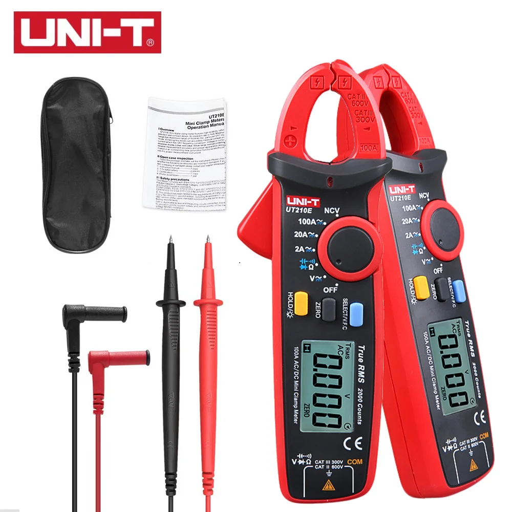 

UNI-T DIGITAL UT210E/UT210D 100Amp 600V AC DC CLAMP METER UT210E UT210D Multimeter True RMS VFC diode DE shipping