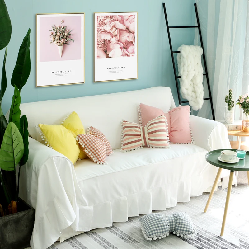 Белое покрывало для дивана постельное белье из чистого хлопка гостиной дома