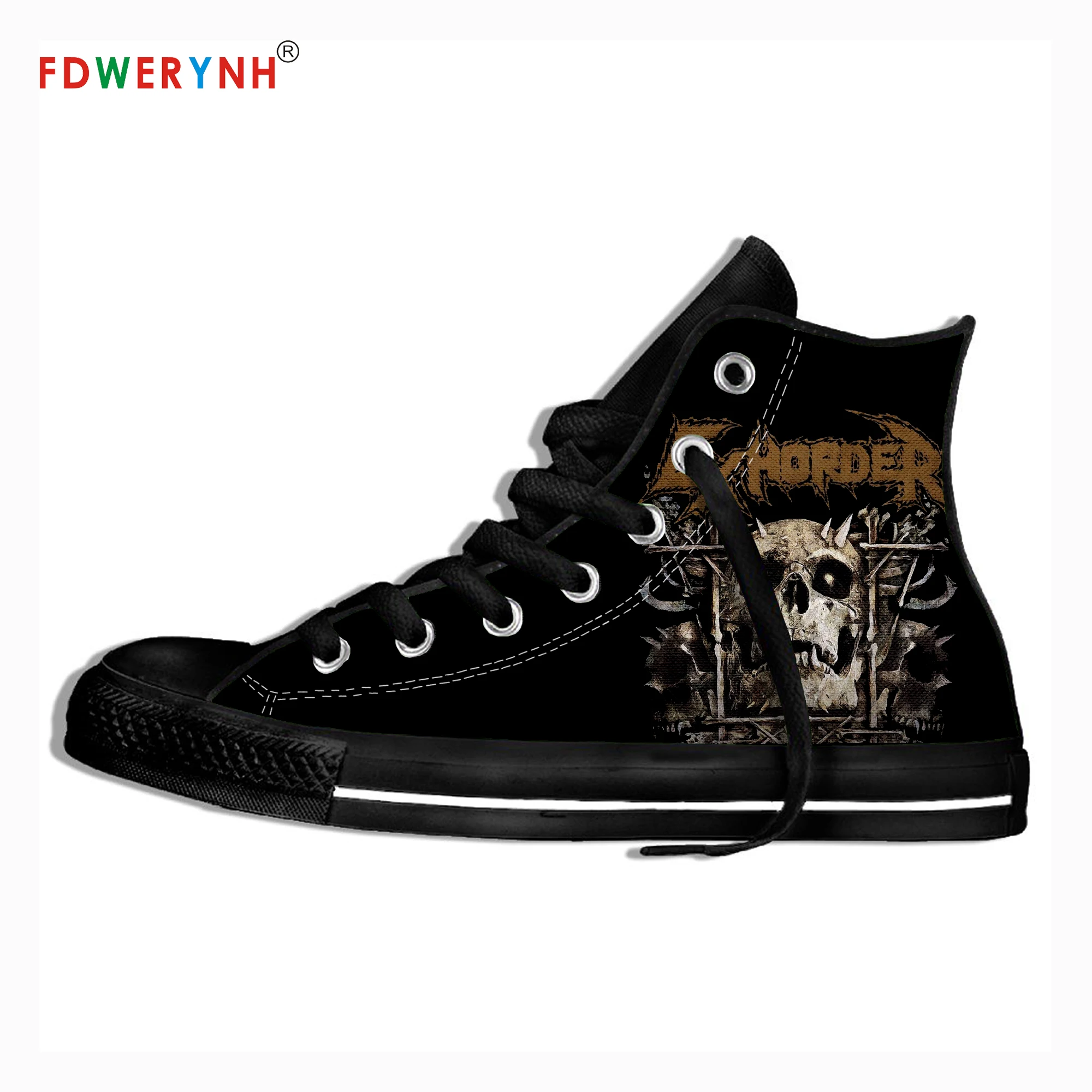 

Men Walking Shoes Exhorder Music Fans Heavy Metal Band Logo Personalized Shoes Light Breathable Lace Upcanvas Casual Shoes
