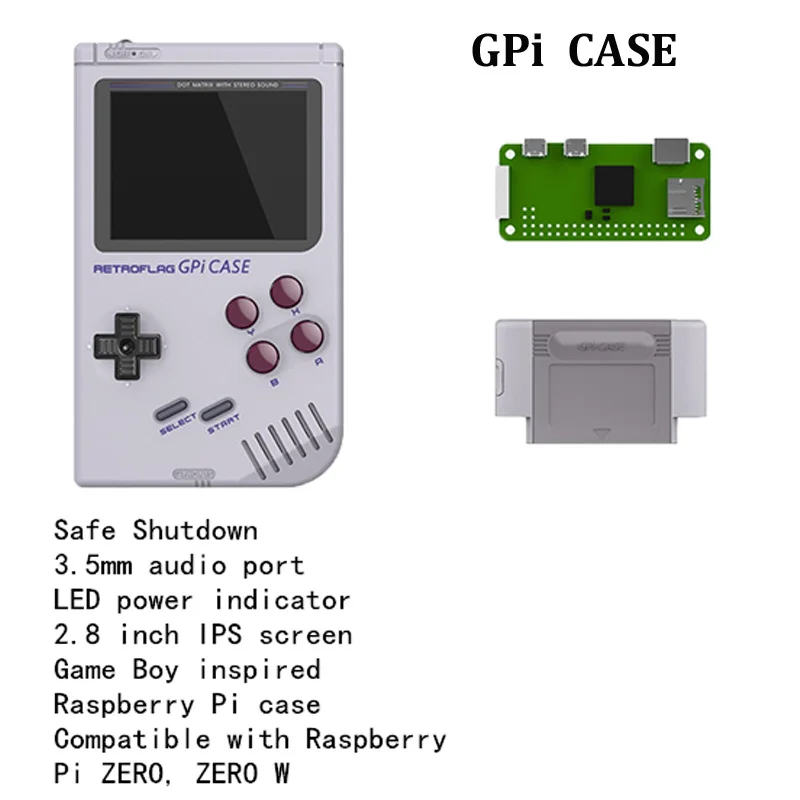 Чехол Retroflag GPi для Raspberry Pi Zero/Zero W GPi с 32 Гб sd-картой, черная сумка, автомобильный ридер