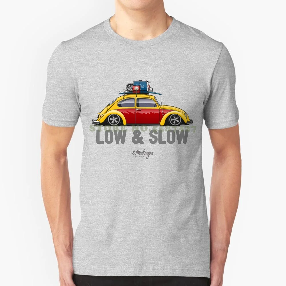 Модная Винтажная Футболка Beetle Low &amp Amp Slow (желтый) Классические винтажные Ретро