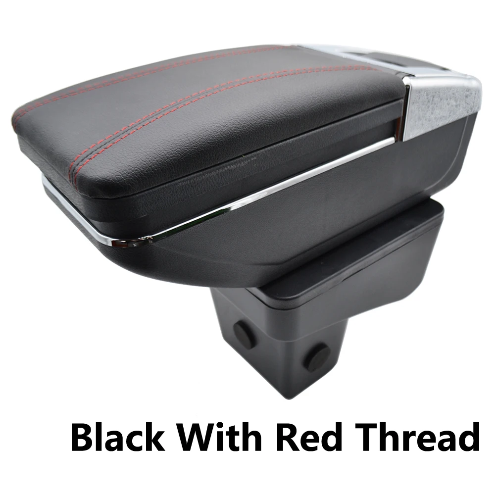 Red thread Для Suzuki Vitara- ящик для хранения подлокотник содержание подлокотника вращающийся черный кожаный пепельница - Название цвета: Red thread