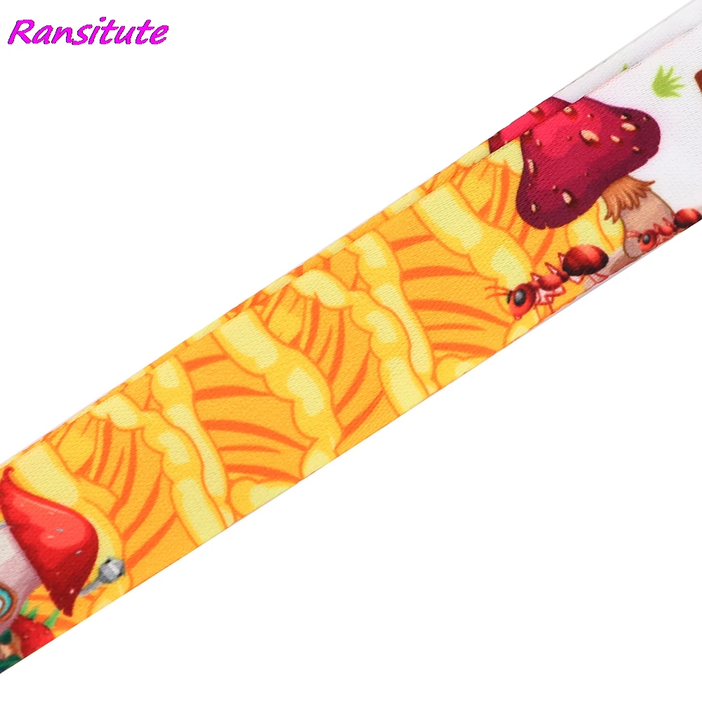 Ransitute R2179 Kawaii грибы ремешки удостоверение личности-брелок для ключей Id карты Пасс