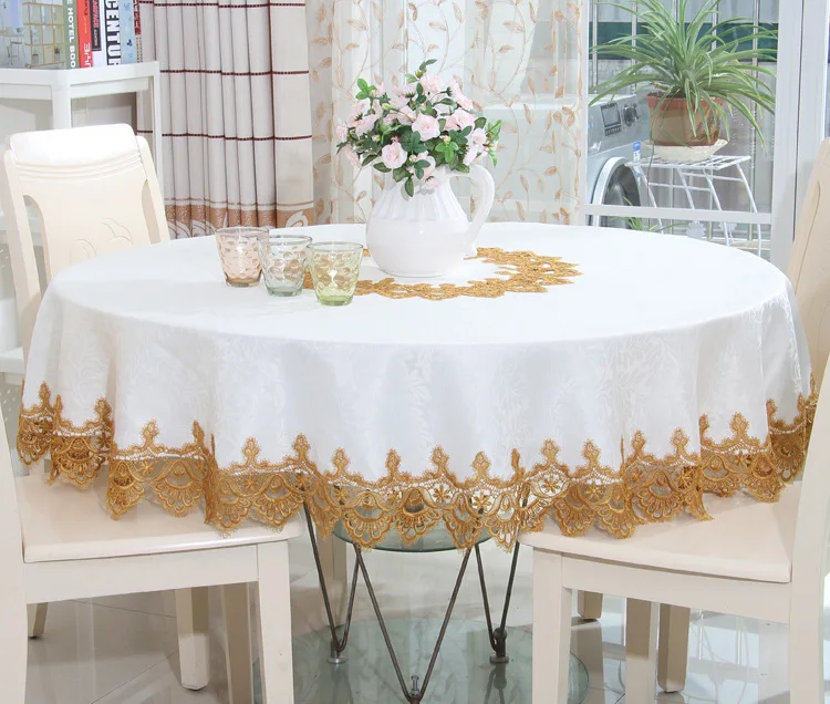 Высококачественная атласная Скатерть Pa.an с цветочным узором Золотая аппликация
