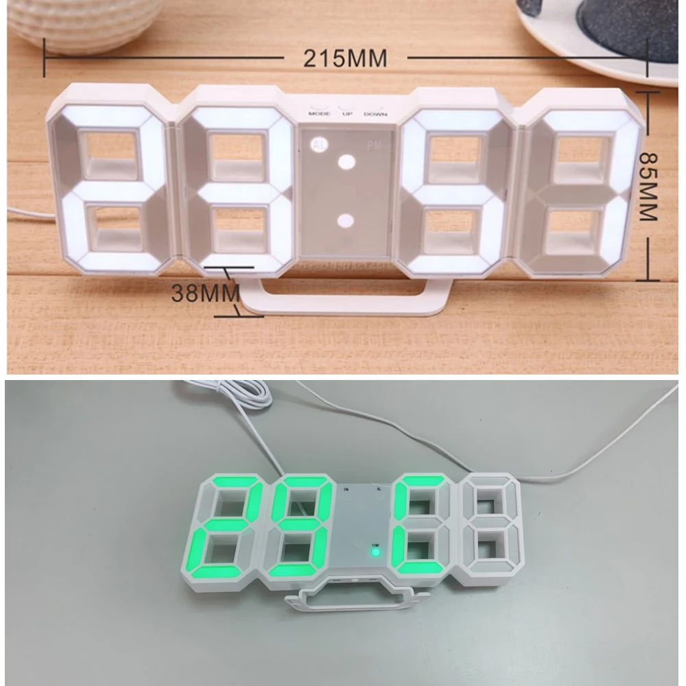 3D светодиодный настенные часы современный дизайн цифровые настольные часы будильник ночник Saat reloj de pared часы для дома гостиной украшения