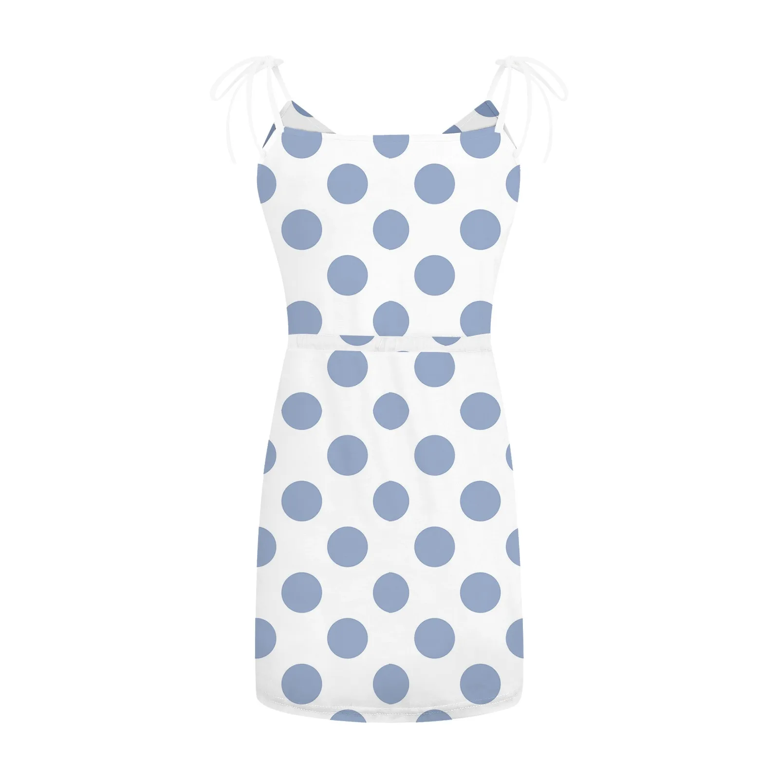 

2021 new women's casual wave point V-neck suspender drawstring pocket sexy vest round neck casual women's silk dress