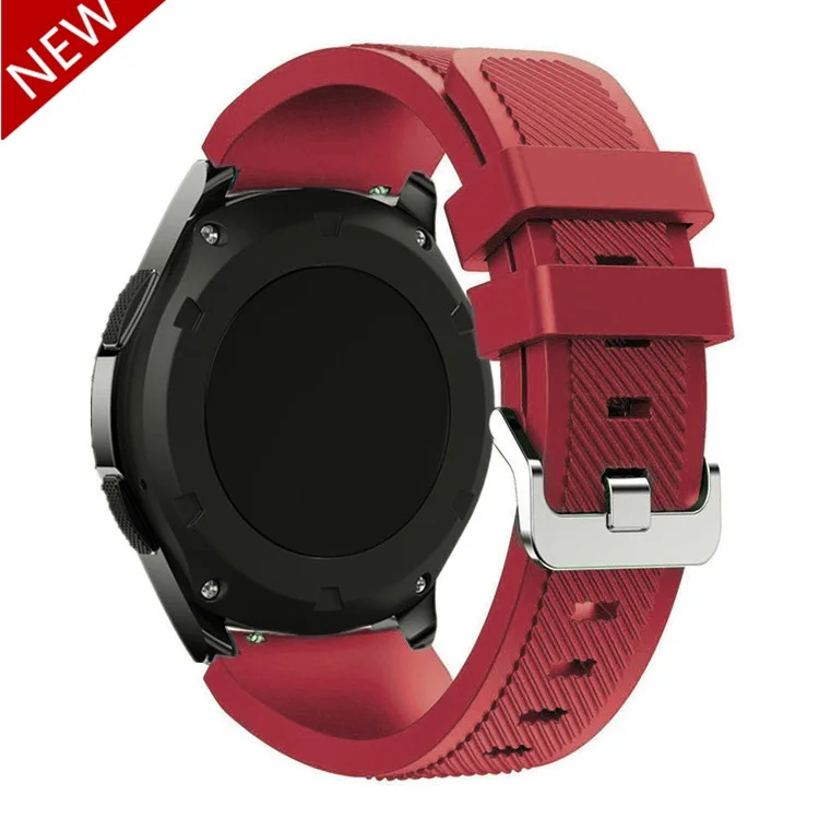 Rose red Шестерни s3 Frontier для samsung Galaxy Watch 46 мм/42 мм/Активный 2 ремешок 20/22 мм силиконовый браслет huawei часы GT ремень S2 42 46 - Цвет ремешка: Rose red