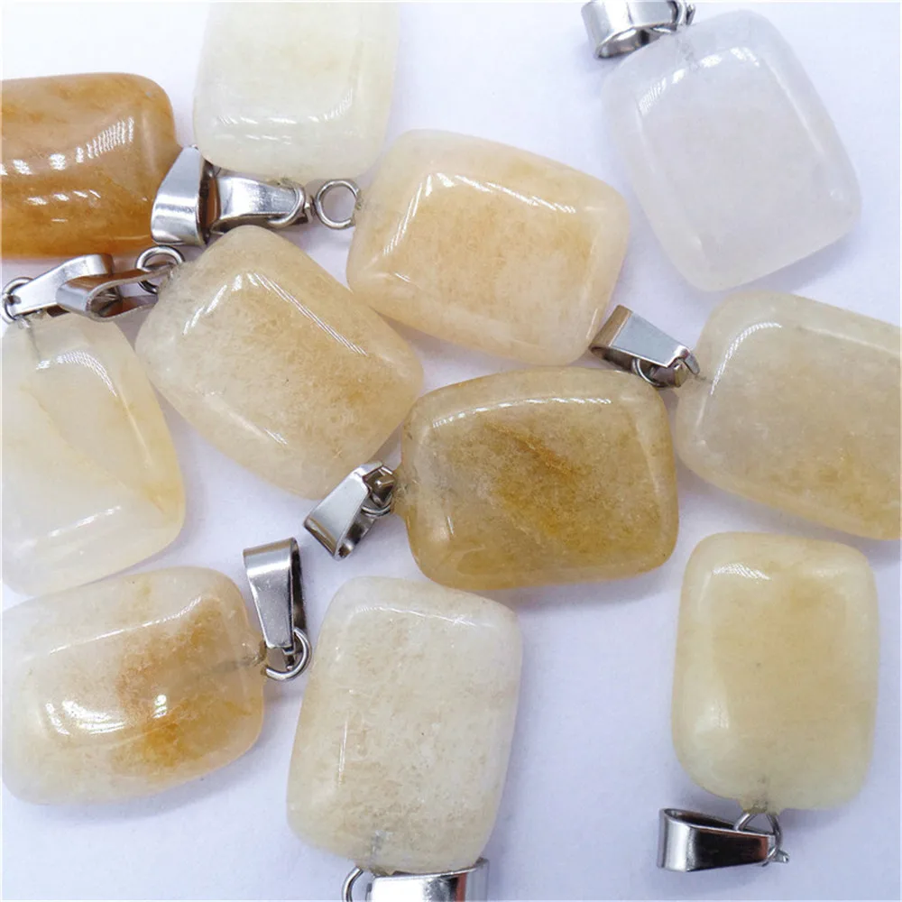 

50Pcs 20x16x6mm Wholesale Natural Yellow Aventurine Oblong Pendant Bead DIY Jewelry Accessories Earrings S538