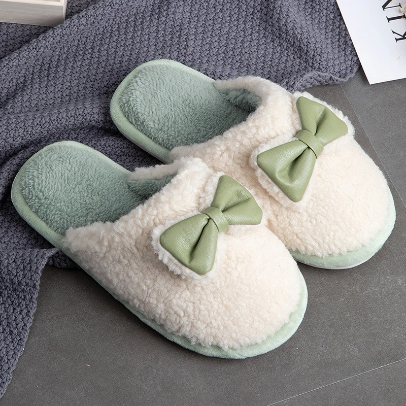 

2021 Fashion Winter Home Slippers Women Indoor Warm Shoes Female Plush Fuzzy House Slides Outdoor Flip Flops