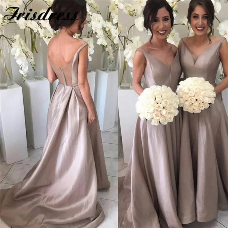 Шикарные платья для подружки невесты с V образным вырезом длинное