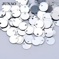 junao 100g 10mm 12mm 14mm silver color sequins paillette loose glitter sewing flat round shape sequin for garment accessories