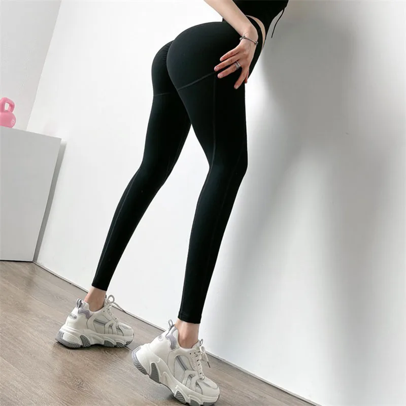 

NORMOV Women Leggings Solid High Waist Breathable Skinny Jeggings Fitness Booty Lifting Quick Dry Push Up Leggings Femme