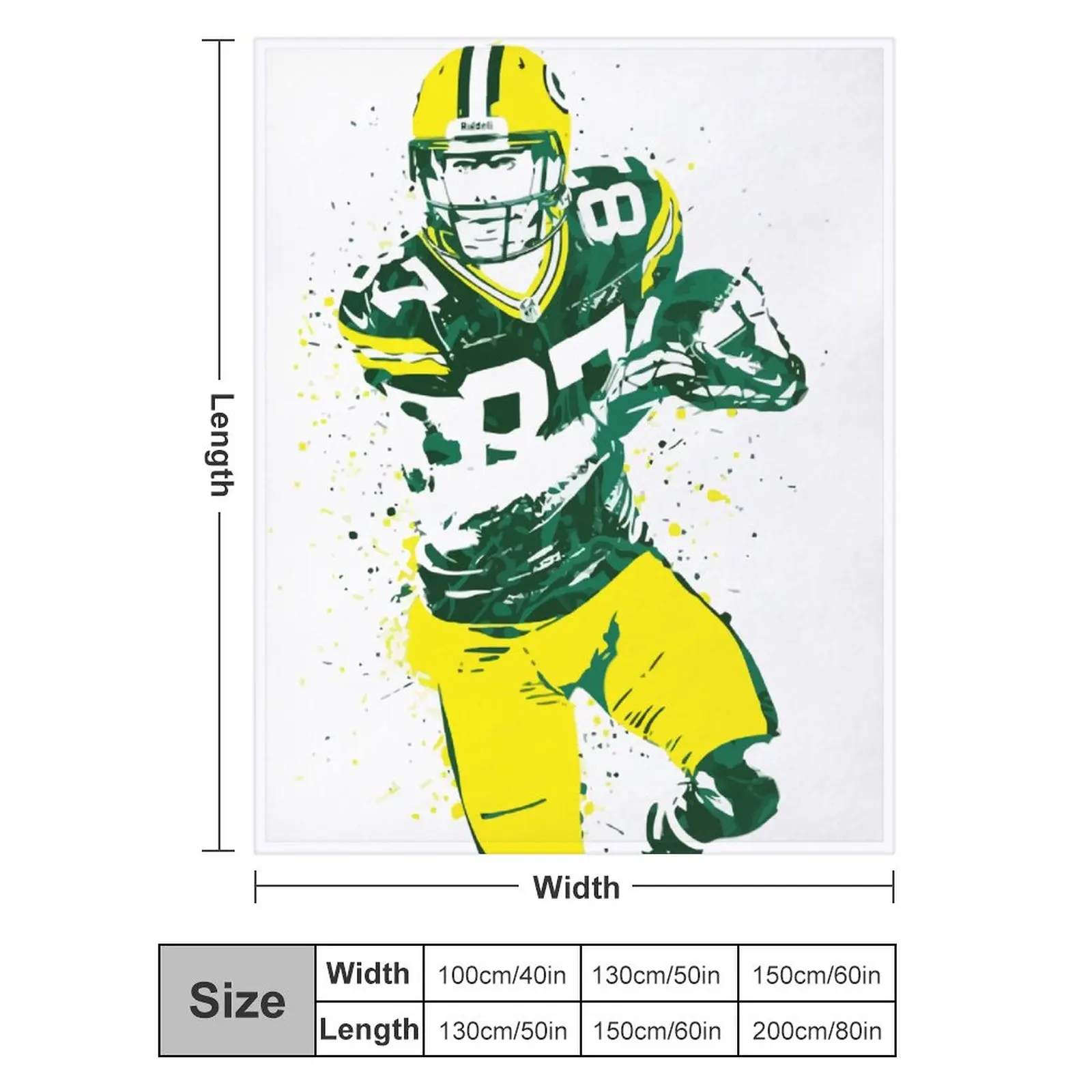 

Blanket 87 Jordy Nelson Ultra Soft Micro Fleece Cozy Lightweight Microfiber Flannel All Season Living Room Bedroom Vertical