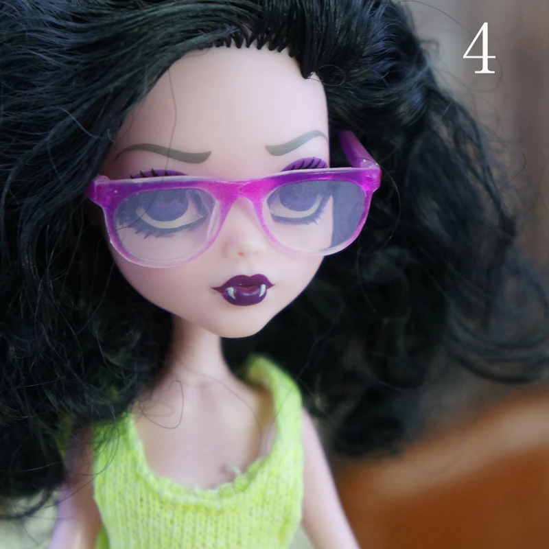 Фото Красочные пластиковые очки для кукол Monster High, солнцезащитные очки для кукол MH, аксессуары для кукольного домика Ever After High 1/6 №5