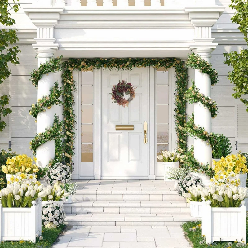 

Artificial Rose Flower Wreath Fall Autumn Wreath for Front Door Wall Window Idyllic Outdoor Wedding Party Decoration
