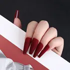 Матовые Длинные накладные ногти балерины накладные ногти красочный гроб полное покрытие накладные ногти с прессом искусственный Декор маникюр наращивание