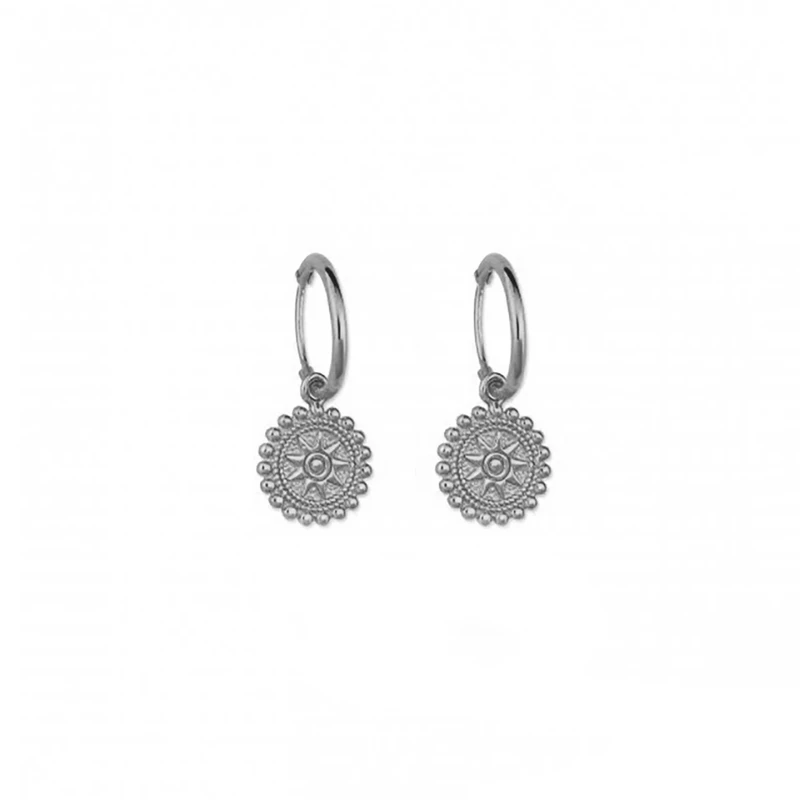 ROMAD 9mm Round Smooth Hoops Earrings For Women Gold Silver Color Fashion Octagonal Star Versatile Hoop Earring Brincos |