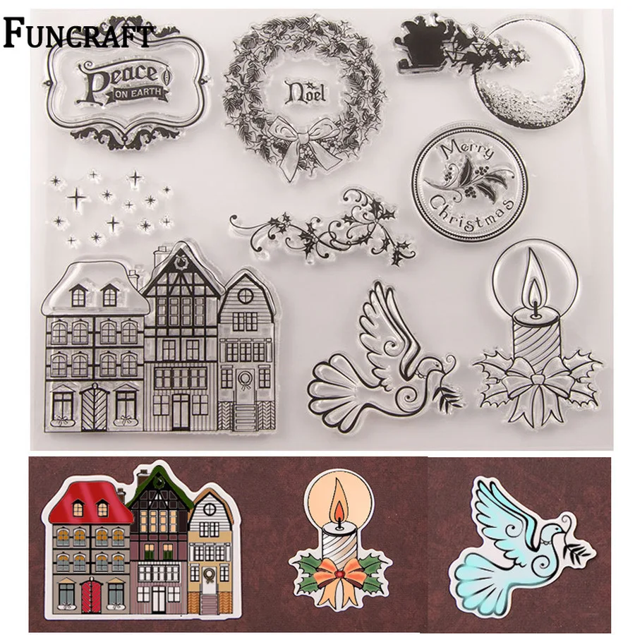 Набор для скрапбукинга с изображением замка дома цветов венка листьев птиц