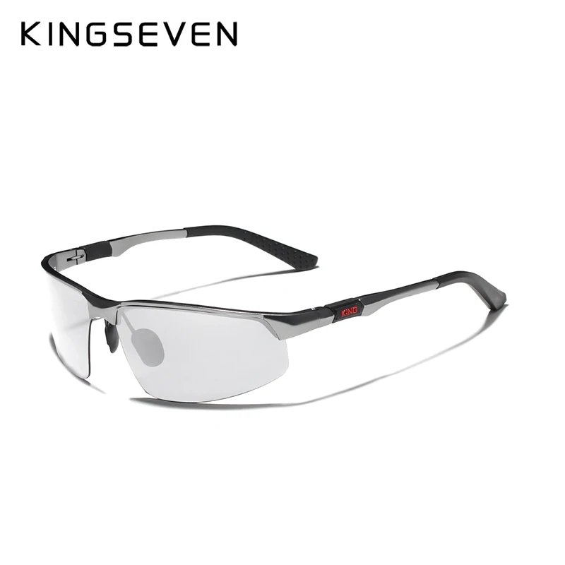 KINGSEVEN, фотохромные солнцезащитные очки, мужские поляризованные солнцезащитные очки, мужские сменные линзы, цветные очки, очки для вождения - Цвет линз: Gun Photochormic