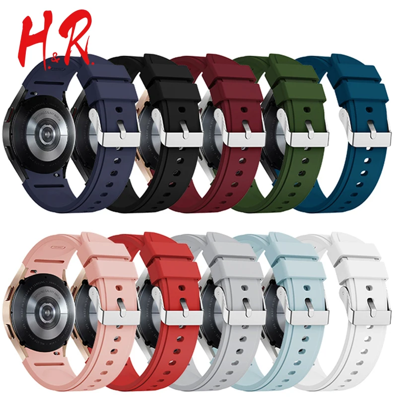 

Silicone Strap For Samsung Galaxy Watch 4 classic 46mm 42mm Replacement Strap For Galaxy Watch4 44mm 40mm Sport Bracelet Band