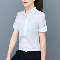 korean women shirts elegant woman dot shirt woman blouse shirts blusas mujer de moda blusas femininas elegante white ladies tops