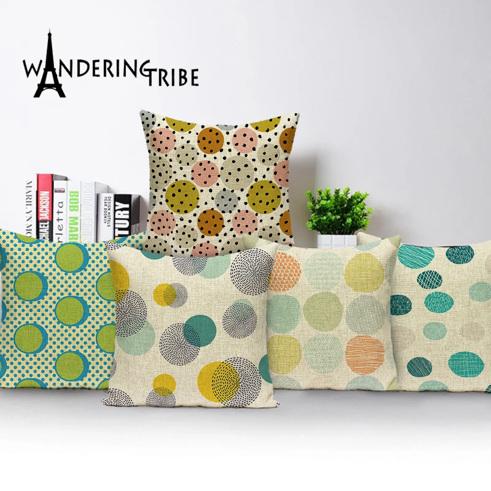 Марокканские геометрические подушки чехол в разноцветный горошек украшение для