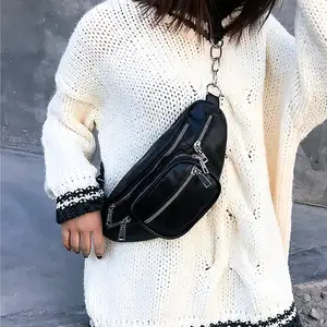 Поясная сумка из ПУ кожи, женские переносные нагрудные сумки, мини сумка через плечо, кошелек на ремешке-цепочке для телефона