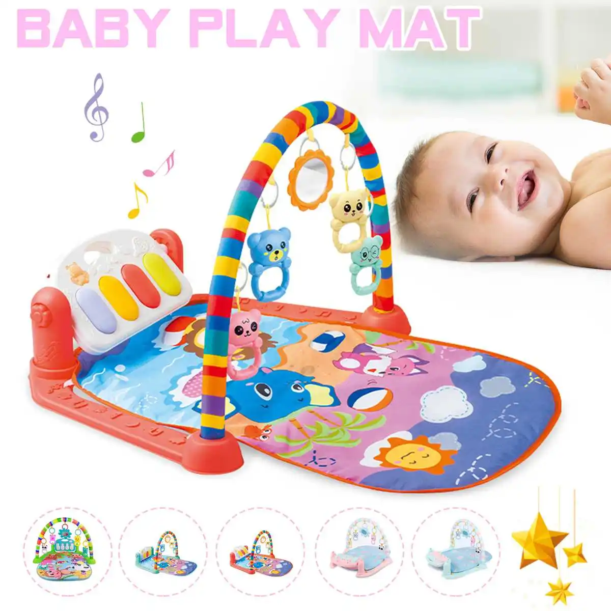 

New Baby Music Rack Play Mat Kid Rug Puzzle Carpet Piano Keyboard Infant Playmat Early Education Gym Crawling Game Pad Toy