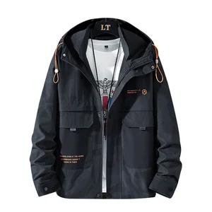 Куртка мужская камуфляжная с капюшоном, дизайнерская Молодежная куртка в Корейском стиле, повседневная униформа с надписью, уличная одежда в стиле хип-хоп, ZA371