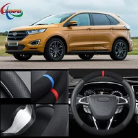 38cm non slip dreathable suede steering wheel cover for ford edge car interior decoration accessories