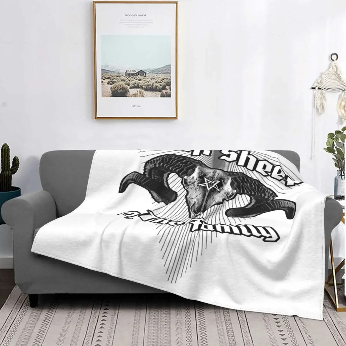 

Manta de oveja negra de la Family, colcha a cuadros para cama, muselina, manta de picicnic a cuadros para cama