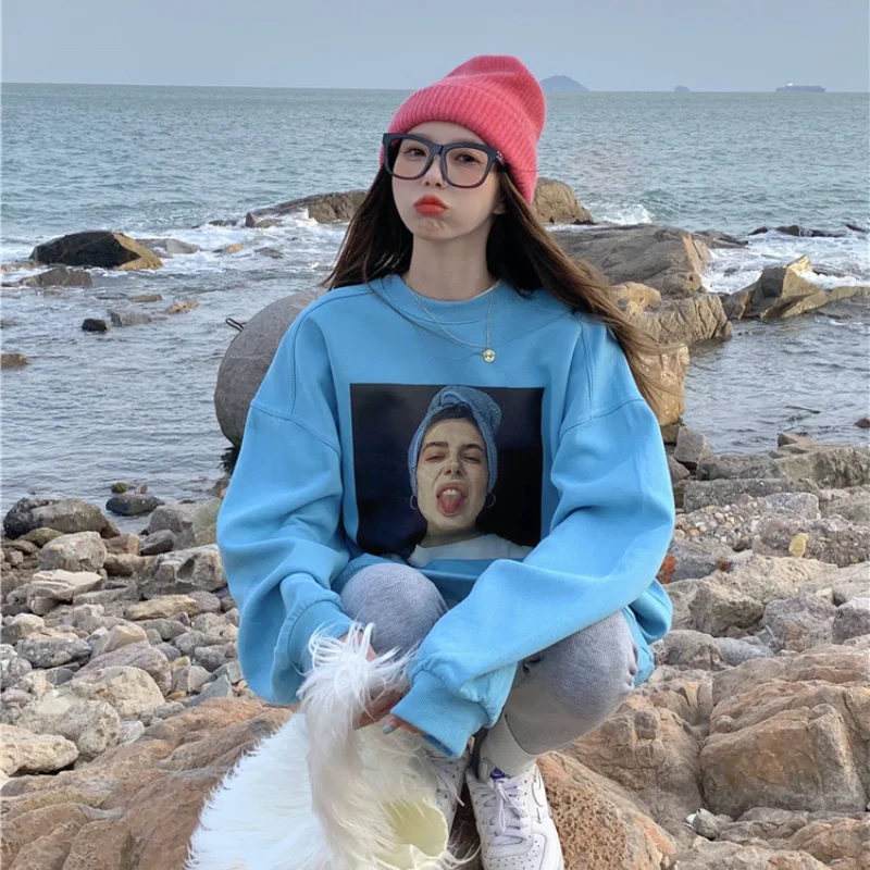 Женская толстовка Harajpoo осенне-зимняя утепленная бархатная Толстовка с длинным