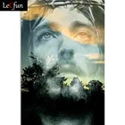 Алмазная картина LeCfun с изображением Иисуса и лица, полное круглое украшение, 5D алмазы, самоцветы, вышивка крестиком, домашний декор, подарок