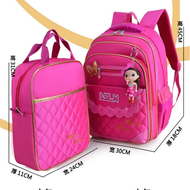 School Children waterproof Bags Girls Kids princess school Backpack set Orthopedic Backpack Schoolbags Kids Mochila Infantil Zip